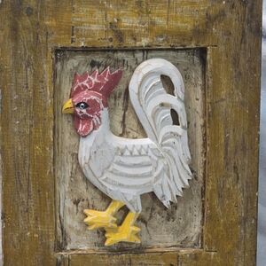 Rustic Wooden Rooster Wall Art